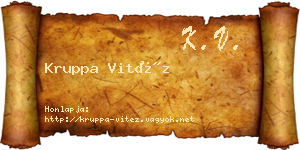 Kruppa Vitéz névjegykártya